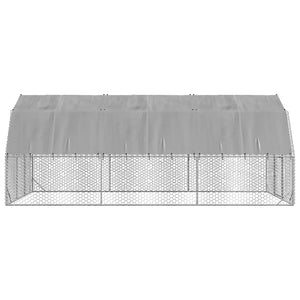 vidaXL Chicken Run with Roof 2.5x6x2.25 m Galvanised Steel