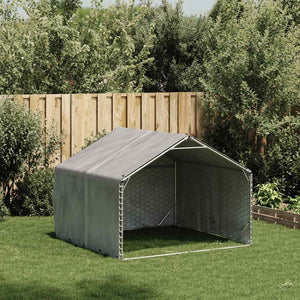 vidaXL Outdoor Dog Kennel with Cover 2x2x1.5 m Galvanised Steel