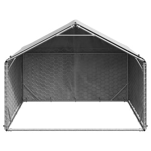 vidaXL Outdoor Dog Kennel with Cover 2x2x1.5 m Galvanised Steel