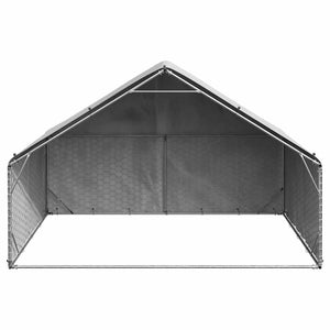 vidaXL Outdoor Dog Kennel with Cover 3x2x1.9 m Galvanised Steel