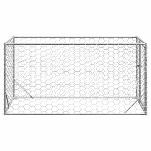 vidaXL Outdoor Dog Kennel with Door 2x1x1 m Galvanised Steel