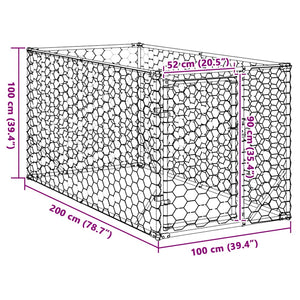 vidaXL Outdoor Dog Kennel with Door 2x1x1 m Galvanised Steel