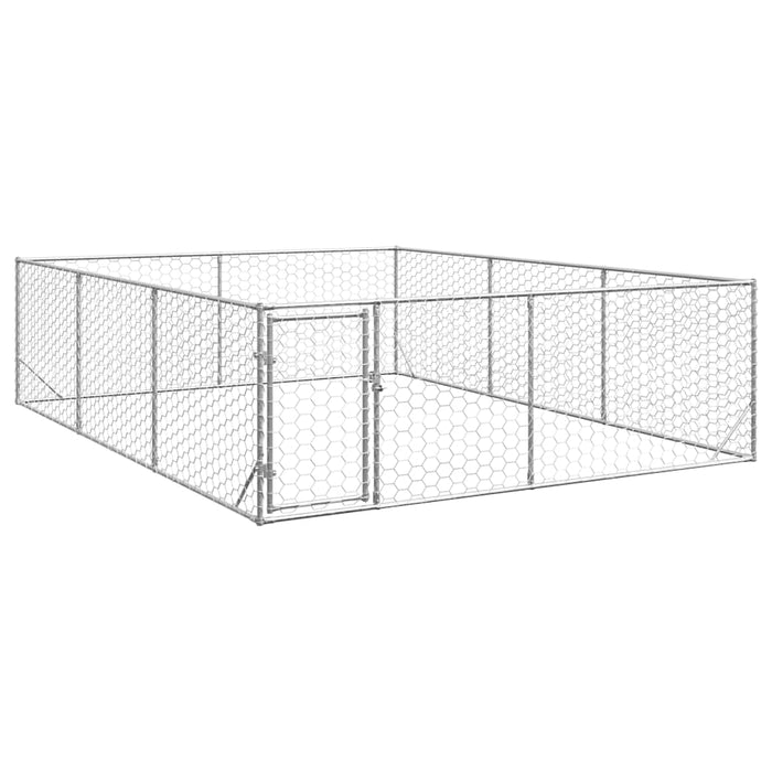 vidaXL Outdoor Dog Kennel with Door 3x4x1 m Galvanised Steel