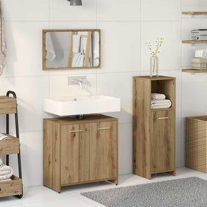 vidaXL 3 Piece Bathroom Furniture Set Artisan Oak Engineered Wood