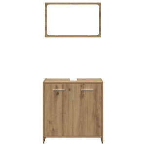 vidaXL 3 Piece Bathroom Furniture Set Artisan Oak Engineered Wood