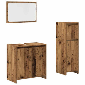 vidaXL 3 Piece Bathroom Furniture Set Old Wood Engineered Wood