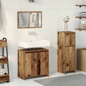 vidaXL 3 Piece Bathroom Furniture Set Old Wood Engineered Wood