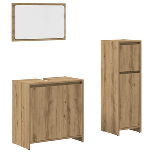 vidaXL 3 Piece Bathroom Furniture Set Artisan Oak Engineered Wood