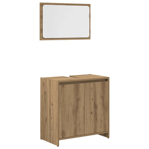 vidaXL 3 Piece Bathroom Furniture Set Artisan Oak Engineered Wood