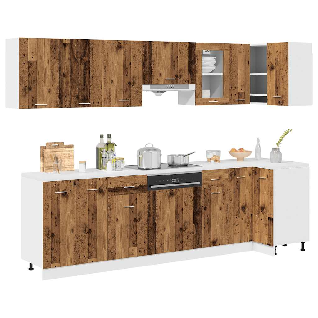 vidaXL 11 Piece Kitchen Cabinet Set Old Wood Engineered Wood