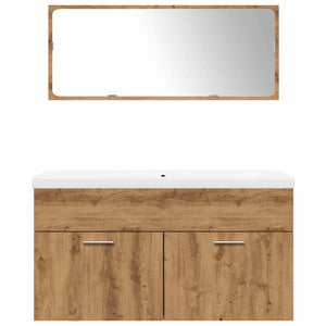 vidaXL 3 Piece Bathroom Furniture Set Artisan Oak Engineered Wood