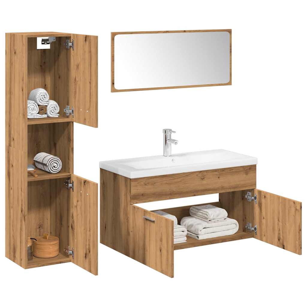 vidaXL 5 Piece Bathroom Furniture Set Artisan Oak Engineered Wood