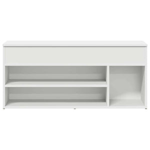 vidaXL Shoe Bench White 102x30.5x45 cm Engineered Wood