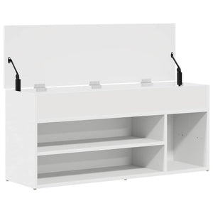 vidaXL Shoe Bench White 102x30.5x45 cm Engineered Wood