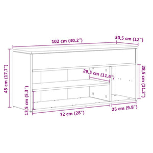 vidaXL Shoe Bench White 102x30.5x45 cm Engineered Wood