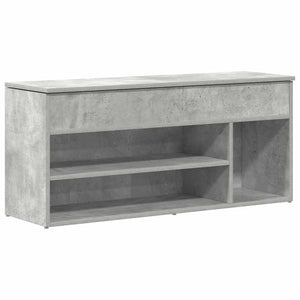 vidaXL Shoe Bench Concrete Grey 102x30.5x45 cm Engineered Wood