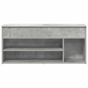 vidaXL Shoe Bench Concrete Grey 102x30.5x45 cm Engineered Wood