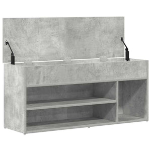 vidaXL Shoe Bench Concrete Grey 102x30.5x45 cm Engineered Wood