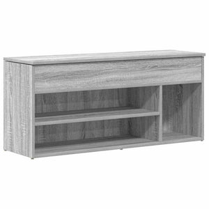 vidaXL Shoe Bench Grey Sonoma 102x30.5x45 cm Engineered Wood