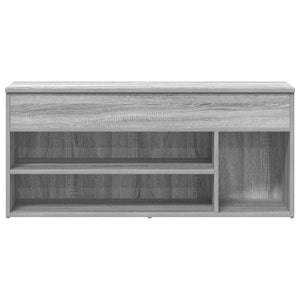 vidaXL Shoe Bench Grey Sonoma 102x30.5x45 cm Engineered Wood