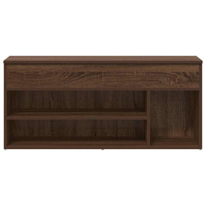 vidaXL Shoe Bench Brown Oak 102x30.5x45 cm Engineered Wood