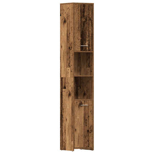 vidaXL Bathroom Cabinet Old Wood 30x30x183.5 cm Engineered Wood