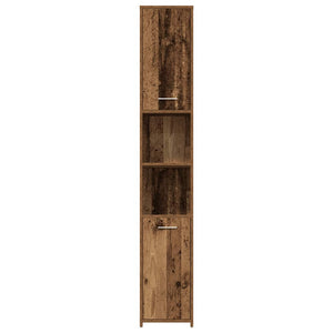 vidaXL Bathroom Cabinet Old Wood 30x30x183.5 cm Engineered Wood