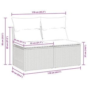 vidaXL 4 Piece Garden Sofa Set with Cushions Light Grey Poly Rattan Acacia