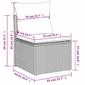 vidaXL 4 Piece Garden Sofa Set with Cushions Light Grey Poly Rattan Acacia