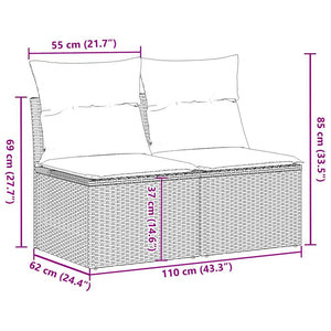 vidaXL 4 Piece Garden Sofa Set with Cushions Beige Poly Rattan Acacia