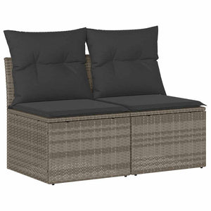 vidaXL 4 Piece Garden Sofa Set with Cushions Light Grey Poly Rattan Acacia