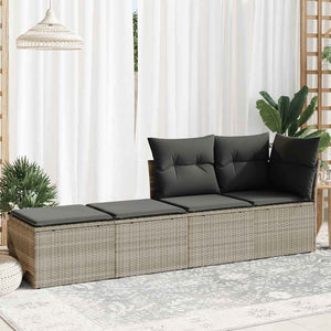 vidaXL 2 Piece Garden Sofa Set with Cushions Light Grey Poly Rattan Acacia