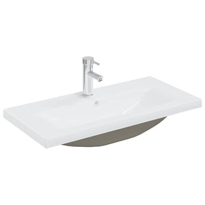 vidaXL Sink Cabinet with Built-in Basin and Faucet Old Wood