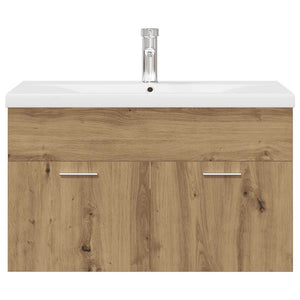 vidaXL Sink Cabinet with Built-in Basin and Faucet Artisan Oak