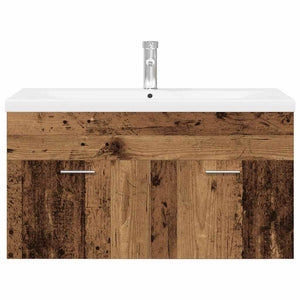 vidaXL Sink Cabinet with Built-in Basin Old Wood Engineered Wood