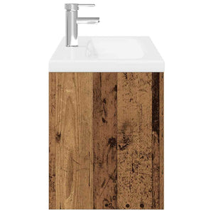 vidaXL Sink Cabinet with Built-in Basin Old Wood Engineered Wood