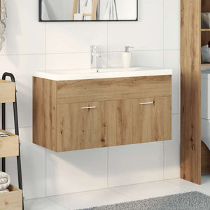 vidaXL Sink Cabinet with Built-in Basin Artisan Oak Engineered Wood