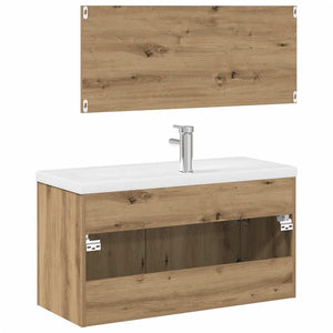 vidaXL 3 Piece Bathroom Furniture Set Artisan Oak Engineered Wood