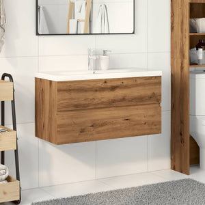 vidaXL Sink Cabinet with Built-in Basin Artisan Oak 91x39.5x49 cm