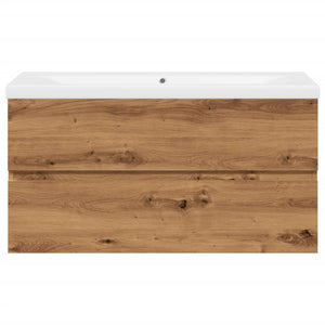 vidaXL Sink Cabinet with Built-in Basin Artisan Oak 91x39.5x49 cm