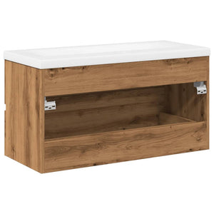 vidaXL Sink Cabinet with Built-in Basin Artisan Oak 91x39.5x49 cm