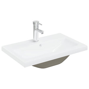 vidaXL Sink Cabinet with Built-in Basin and Faucet Old Wood