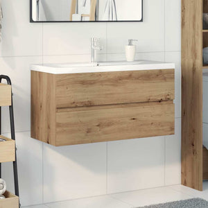 vidaXL Sink Cabinet with Built-in Basin and Faucet Artisan Oak