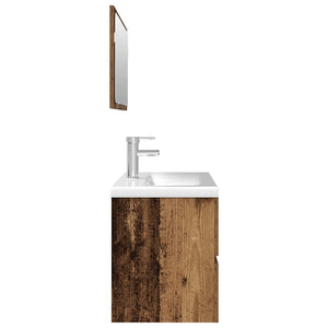 vidaXL 3 Piece Bathroom Furniture Set Old Wood Engineered Wood