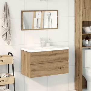 vidaXL 3 Piece Bathroom Furniture Set Artisan Oak Engineered Wood