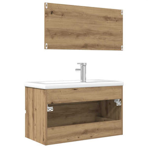 vidaXL 3 Piece Bathroom Furniture Set Artisan Oak Engineered Wood