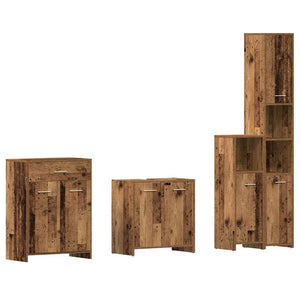 vidaXL 4 Piece Bathroom Furniture Set Old Wood Engineered Wood