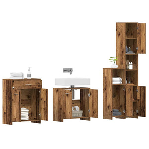 vidaXL 4 Piece Bathroom Furniture Set Old Wood Engineered Wood