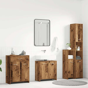 vidaXL 4 Piece Bathroom Furniture Set Old Wood Engineered Wood