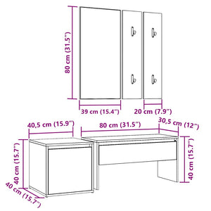 vidaXL Hallway Furniture Set Artisan Oak Engineered Wood